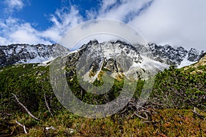 Slovakian carpathian mountains in autumn. green hills with tops