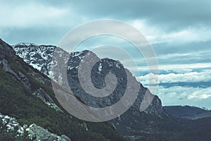 Slovakian carpathian mountains in autumn. green hills with tops