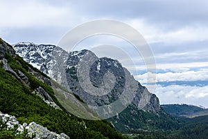 Slovakian carpathian mountains in autumn. green hills with tops