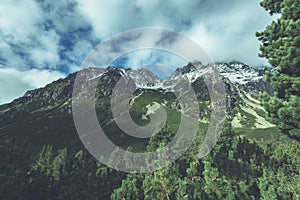 Slovakian carpathian mountains in autumn. green hills with tops