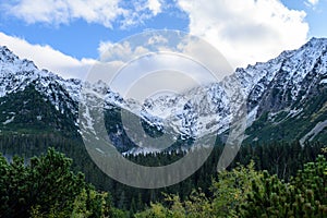 Slovakian carpathian mountains in autumn. green hills with tops