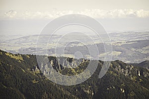 Slovakian carpathian mountains in autumn. - vintage film look