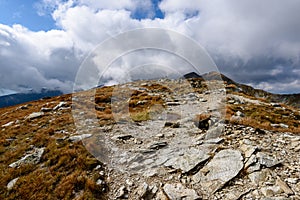 Slovakian carpathian mountains in autumn.