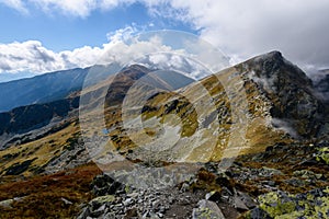 Slovakian carpathian mountains in autumn.