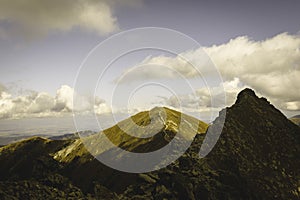 Slovakian carpathian mountains in autumn. - vintage film look