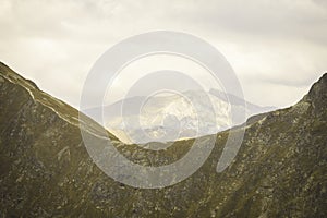 Slovakian carpathian mountains in autumn. - vintage film look