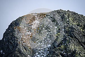 Slovakian carpathian mountains in autumn. rock textures on walls