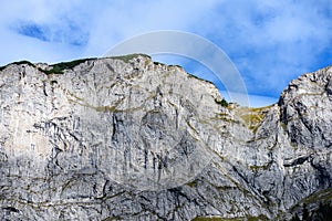 Slovakian carpathian mountains in autumn. rock textures on walls