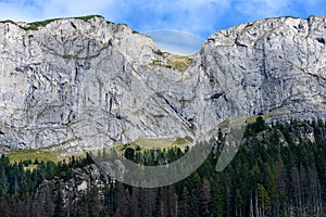 Slovakian carpathian mountains in autumn. rock textures on walls