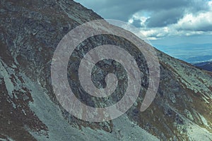 Slovakian carpathian mountains in autumn. rock textures on walls