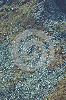 Slovakian carpathian mountains in autumn. rock textures on walls