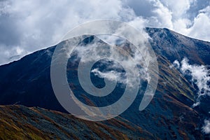 Slovakian carpathian mountains in autumn. rock textures on walls