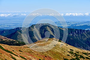 Slovakian carpathian mountains in autumn.