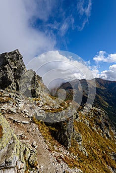 Slovakian carpathian mountains in autumn.