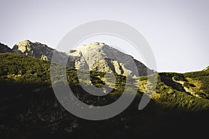 slovakian carpathian mountains in autumn. sunny hill tops in sum