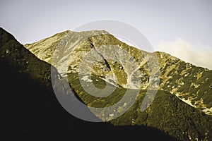 Slovakian carpathian mountains in autumn. sunny hill tops in sum