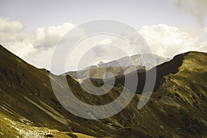 Slovakian carpathian mountains in autumn. - vintage film look