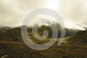 Slovakian carpathian mountains in autumn. - vintage film look