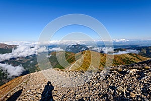 Slovakian carpathian mountains. sunny hill tops in summer