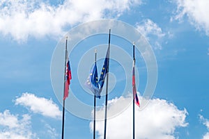 Slovakian and Europe Union flags