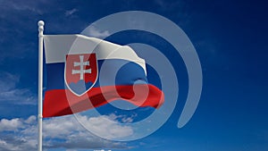 Slovakian flag, waving in the wind - 3d rendering - CGI