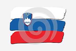 Slovenia Flag with colored hand drawn lines in Vector Format