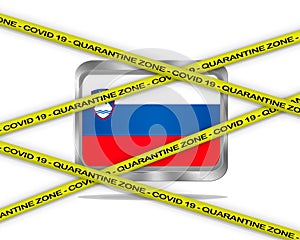 Slovenia flag illustration. Coronavirus danger area, quarantined country