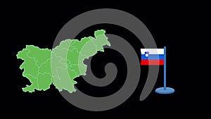 Slovenia Flag and Map Shape Animation