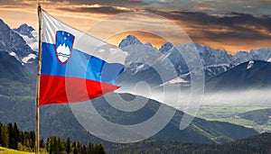 Slovenia Flag. The National Flag of Slovenia