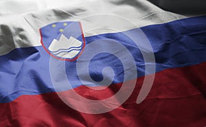 Slovenia Flag Rumpled Close Up