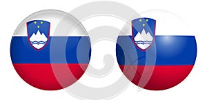 Slovinsko vlajka  trojrozměrný kupole a na lesklý koule  koule 