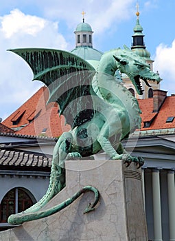 Slovenia Ljubljana Dragon at Zmajski most