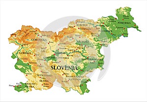 Slovenia physical map