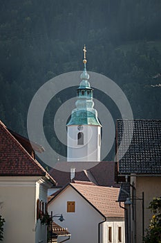 Zupnijska Cerkev Svete Elizabete Ogrske church,a typical austro hungarian slovenian catholic church photo