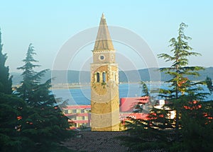 Slovenia, Portoroz, church of St Blaise and the Bell Tower