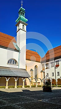 Slovenia, Stajerska, Ptuj: Minorite Monastery Steeple