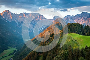 Slovenian Alps at Sunrise, Logar Valley