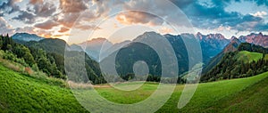 Slovenian Alps at Sunrise, Panorama photo