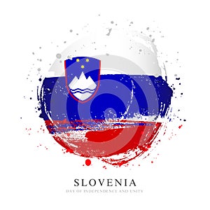 Slovenian flag in the form of a large circle photo