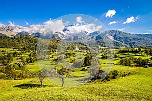 Slovenian Landscape And Church - Dreznica,Slovenia