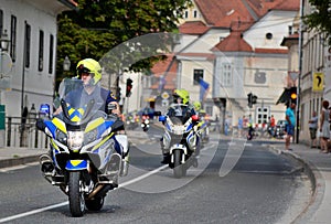 Slovenian Policeman on a police motorbike