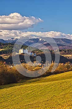 Slovenska Lupca castle under Prasiva mountain in Low Tatras