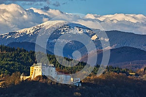 Slovenska Lupca castle under Prasiva mountain in Low Tatras