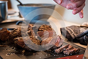 Slow cooked meat stew