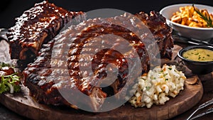 A slow-cooked rack of ribs.