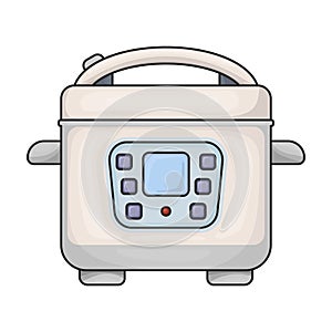 Slow cooker vector icon.Color vector icon isolated on white background slow cooker
