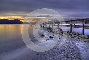 Slow exposure shot photography at the seaside