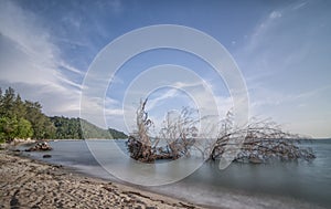 Slow exposure shot photography at the seaside