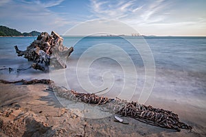 Slow exposure shot photography at the seaside