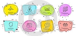 Slow fashion, Recovery data and Medical tablet icons set. Architect plan, Copyrighter and Report diagram signs. Vector photo